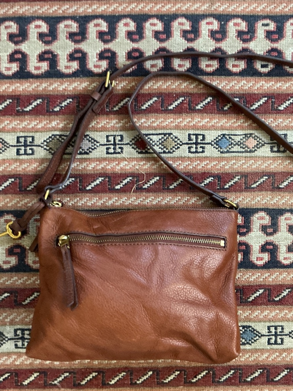 Vintage FOSSIL Y2K Brown Leather CrossbodyBag